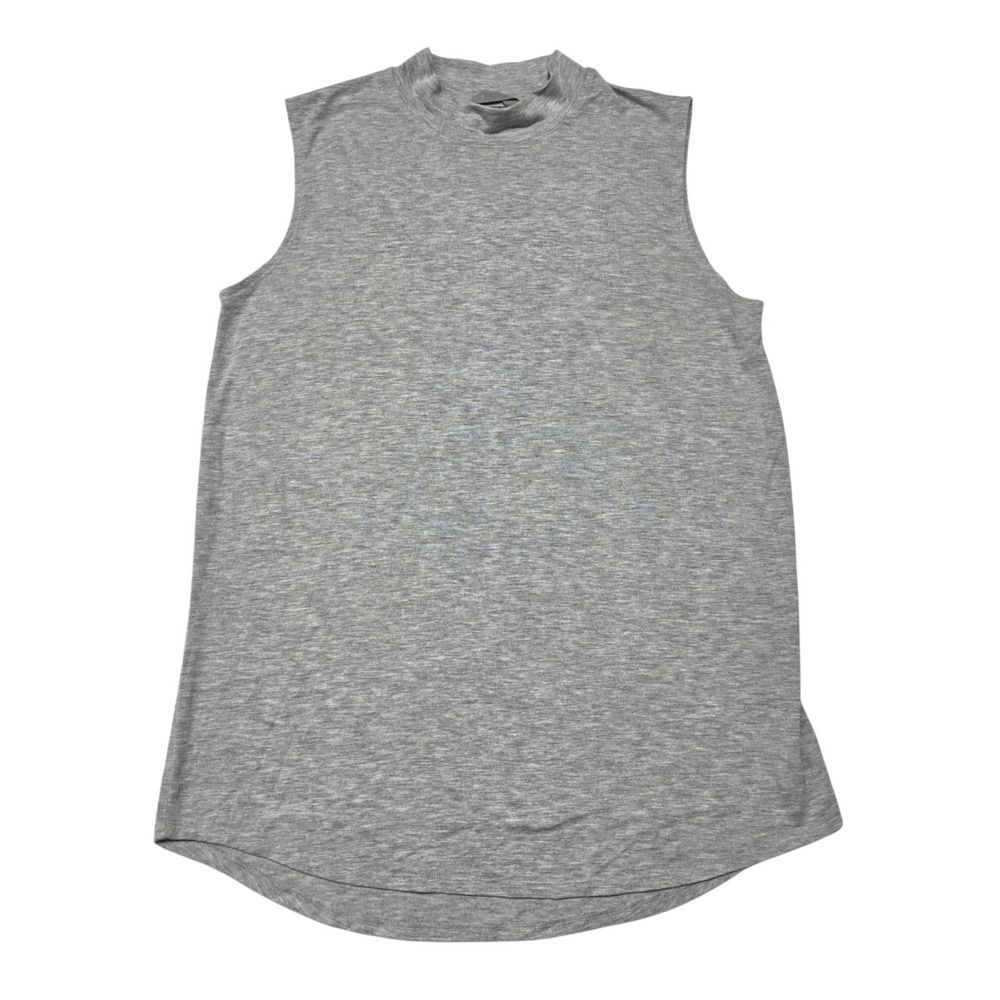 Athleta Tank Top Women Medium Gray Sleeveless Mock Neck Modal Blend Soft